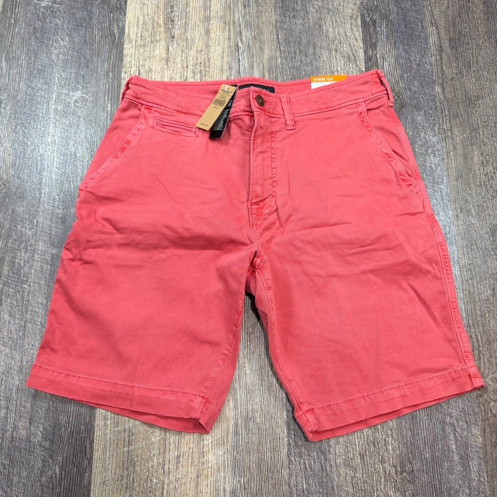 American Eagle Chino Shorts Mens 31 Pink Extreme Flex Classic At The Knee NWT